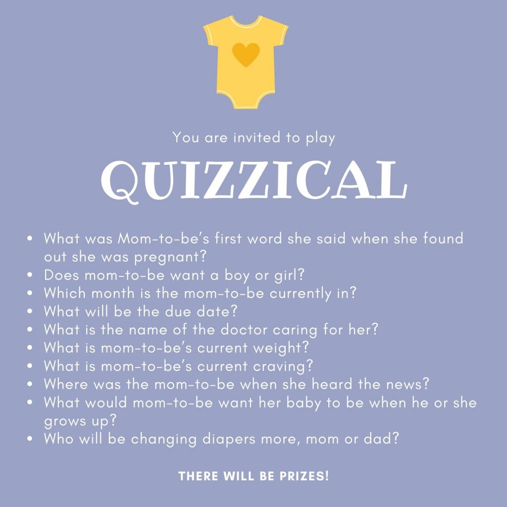 Quizzical - Baby Shower Game